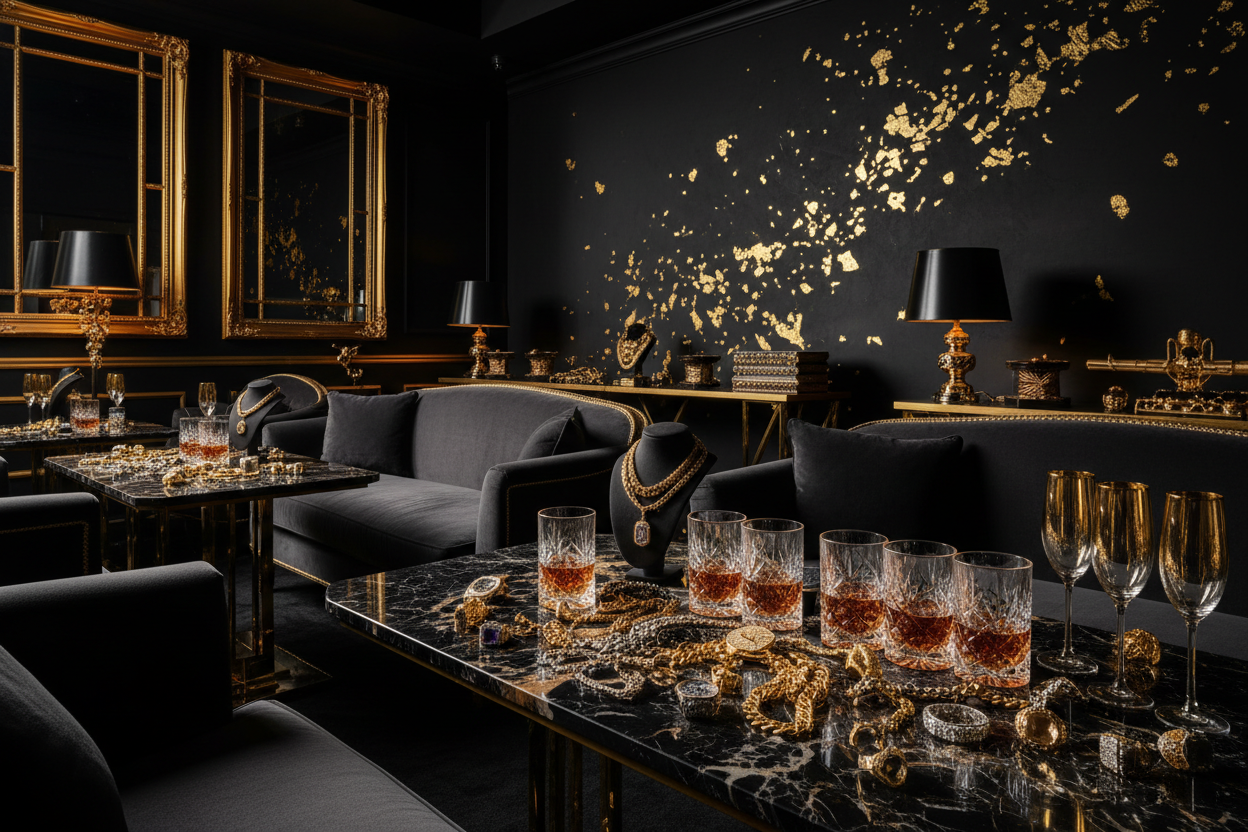 millionaire dark rich golden aesthetic 